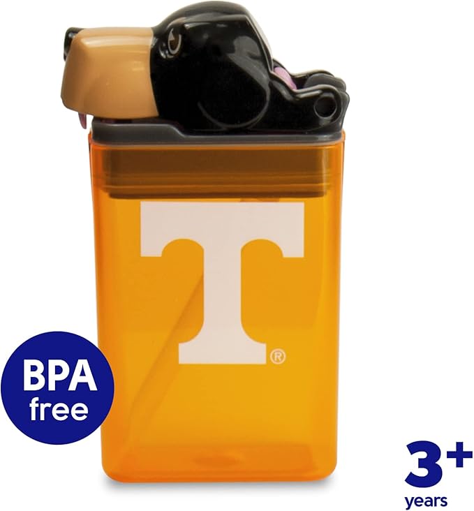 Reusable Water Bottle | Officially Licensed NCAA Sports Bottle | BPA Free | Dishwasher Safe | Coon Hound Smokey Mascot | 8 oz Drink in the Box - The University of Tennessee