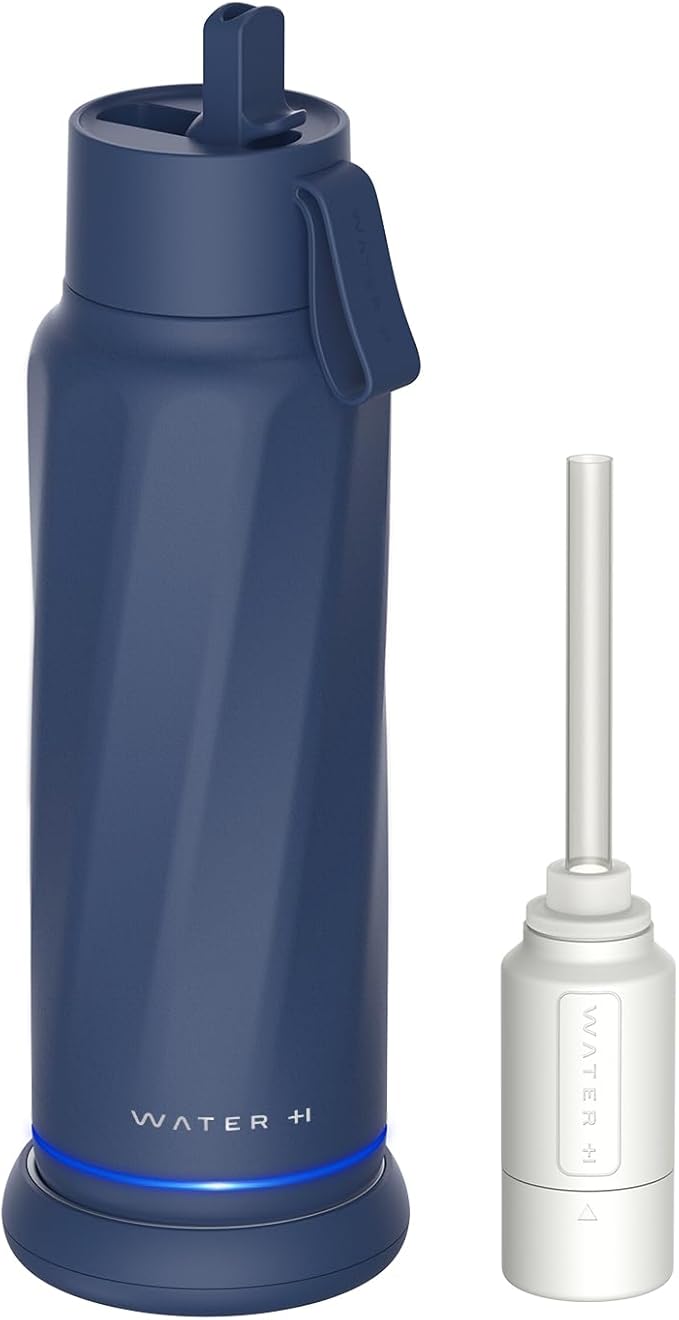 PureSip Vita Smart Water Bottle: BPA-Free Insulated Stainless Steel Bottle, Bluetooth Intake Smart Tracker & Reminder to Drink with Filter & Straw, Ideal Gift for Dad (18 oz)