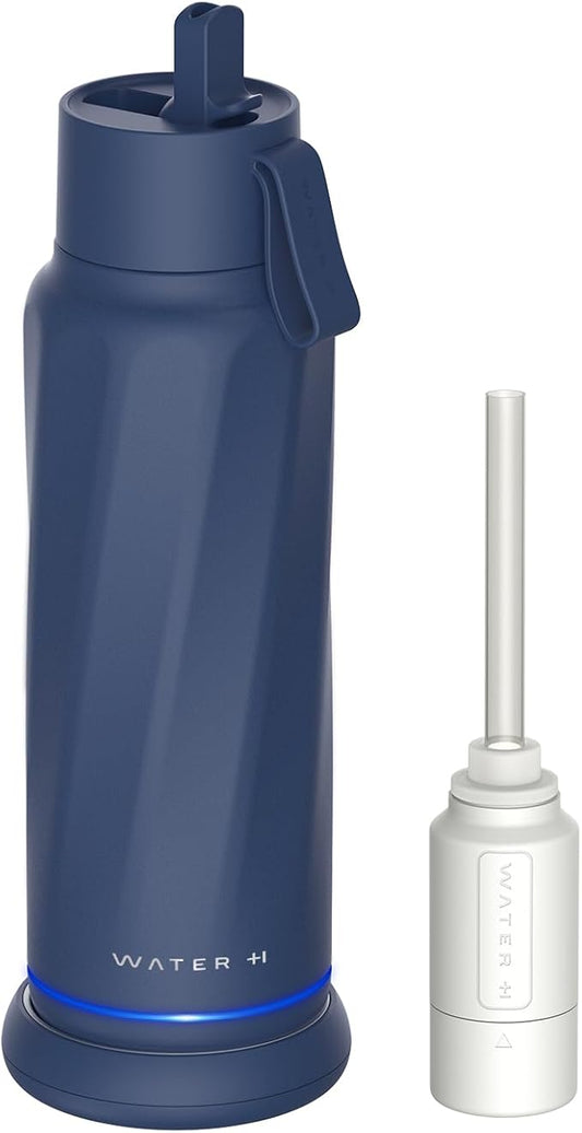 PureSip Vita Smart Water Bottle: BPA-Free Insulated Stainless Steel Bottle, Bluetooth Intake Smart Tracker & Reminder to Drink with Filter & Straw, Ideal Gift for Dad (18 oz)