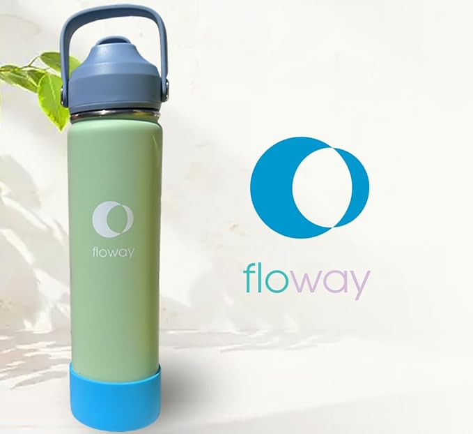 24oz Stainless Steel Vacuum Insulated Water Bottle with Straw Lid and Cleaning Brush, BPA Free, Leakproof, Temp Control, for Hot and Cold Drinks (Cool Mint, 24oz)