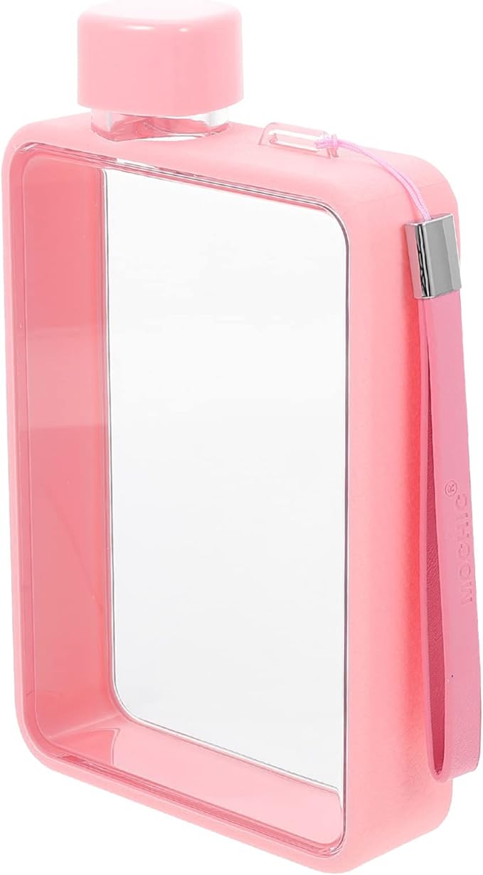 BESPORTBLE Water Bottles Flat Water Bottle: Portable Travel Flask A5 Water Bottle, 13oz Flat Travel Mug for Camping Gym Fitness Sports Camping Accessories