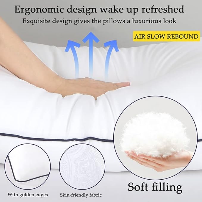 Opposy Bed Pillows for Sleeping 2 Pack Medium Firm, Queen Size Set of 2, Cooling Pillows Hotel Quality with Premium Soft Down Alternative Fill for Back, Stomach or Side Sleepers（Pack of 2）