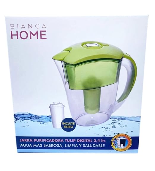 Purified Clean Crystal-Clear Water Filter Pitcher: Experience Enhanced Extraordinary Refreshing Hydration, Enjoying Convenience, Efficient and Quality You Deserve (Green - 2.4 LTS)