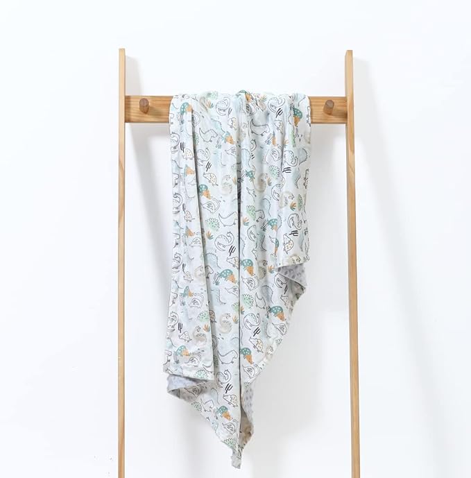 CREVENT Fuzzy Baby Nursery Blanket for Boys Soft Plush Receiving Gift for Newborns, All Season Use - Dinosaur 30x40 Inches