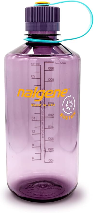 Nalgene Sustain Tritan BPA-Free Water Bottle Made with Material Derived from 50% Plastic Waste, 32 OZ, Narrow Mouth