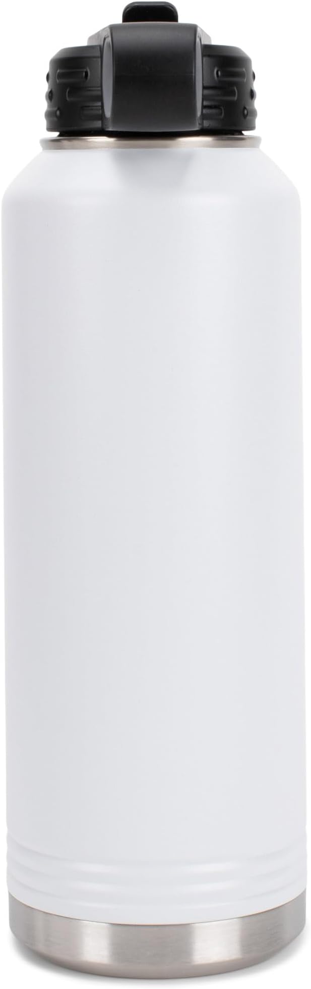 Elanze Designs Dog Dad Pawprint White 32 ounce Stainless Steel Water Bottle With Straw