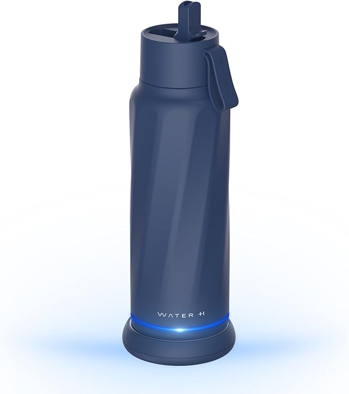 Vita Insulated Smart Water Bottle, Intake Tracker, Water Safety Analyzer, LED Reminder, BPA Free, 18 oz Double Wall Vacuum Stainless Steel Thermos (Flip Lid + Straw), Ideal Gift for Mom