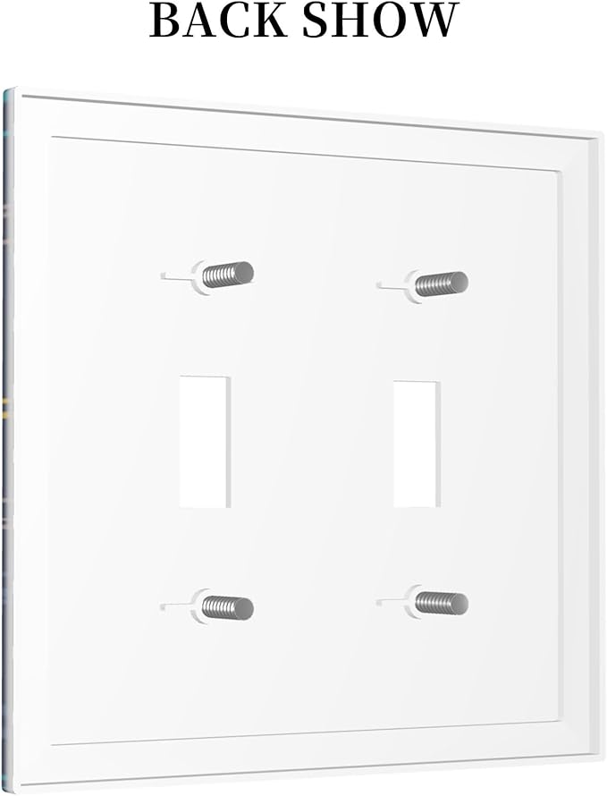 Cartoon Turtles Double Toggle Light Switch Covers 2 Gang Wall Plate Dual Decorative Switchplate Electrical Faceplate for Bathroom Country Kitchen Bedroom Decor, 4.9" x 5"