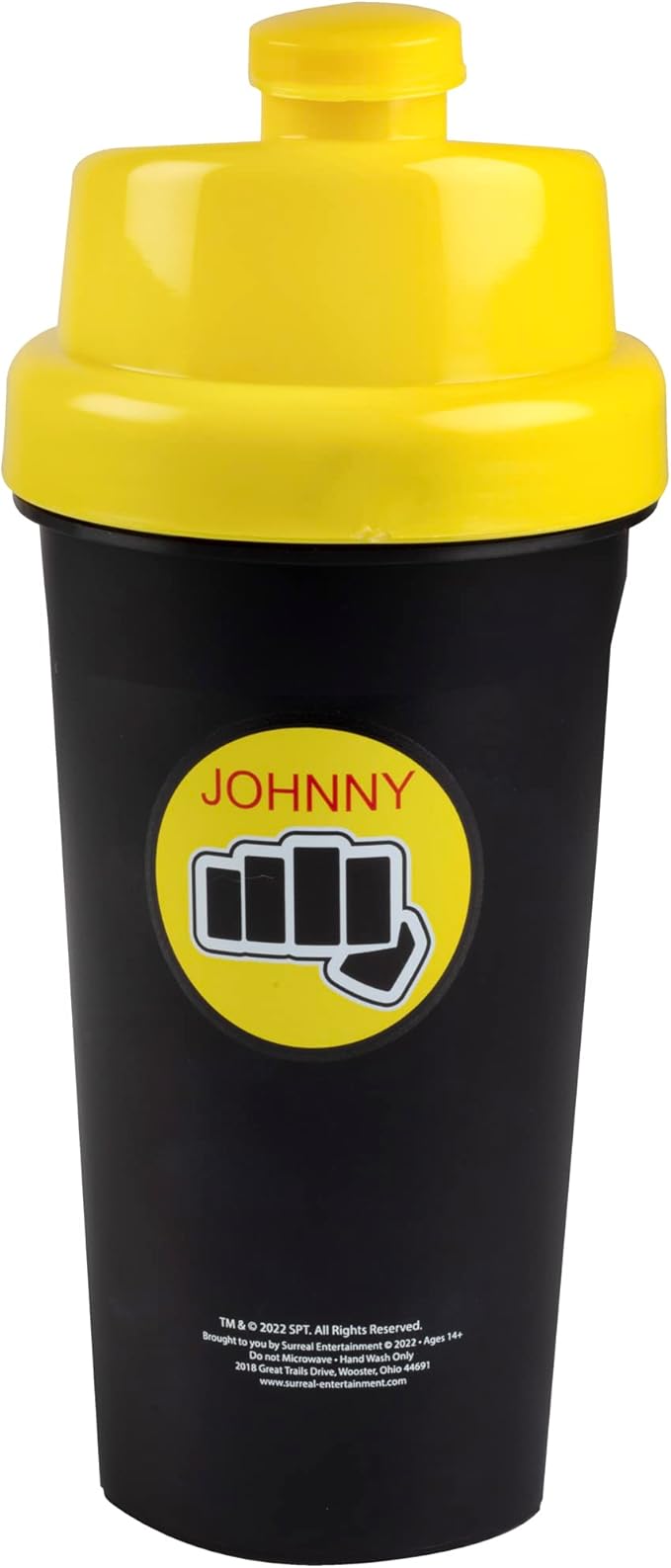 Cobra Kai Shaker Bottle with Blender Mixer Ball, 25oz - Blend Protein Powder, Sports Drinks, Shakes, Smoothies & More - Officially Licensed - Season 6 Karate Kid Gift for Kids, Teens, Adults