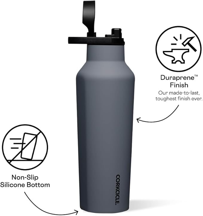 Corkcicle Sport Canteen Insulated Tumbler, Hammerhead, 20 oz – Reusable Water Bottle Keeps Beverages Cold for 25 Hours & Hot 12 Hours – Cupholder Friendly Tumbler with Screw-On Cap