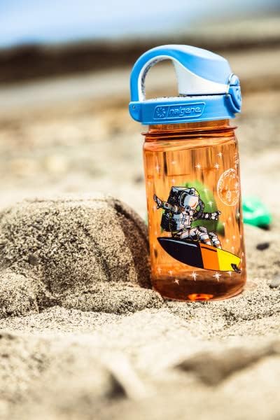 Nalgene Sustain Tritan BPA-Free Kids On The Fly Water Bottle Made with Material Derived from 50% Plastic Waste, Leak Proof, Durable, BPA Free, Carabiner Friendly, Reusable, 12 oz