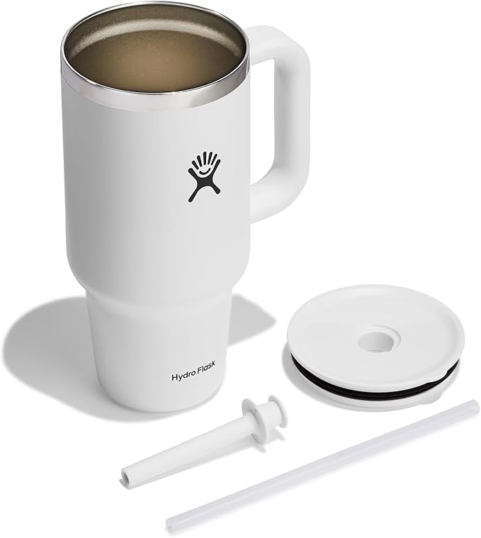 Hydro Flask Travel Tumbler Stainless Steel Vacuum Insulated Tumbler with Lid and Straw for Cold Water and Drinks for Sports, School, Work, Car, Travel, Weekends