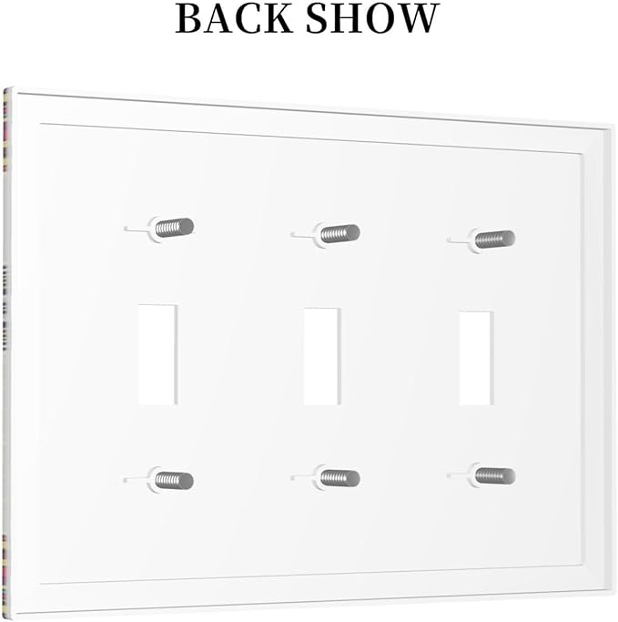 Morocco Talavera Mexican Tiles Printed Colroful Mandala 3 Gang Light Switch Covers Triple Toggle Wall Plate Decorative Switchplate Electrical Faceplate for Kitchen Bathroom Bedroom Decor