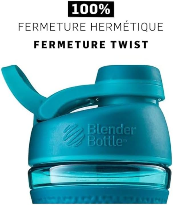 BlenderBottle SportMixer Shaker Bottle Perfect for Protein Shakes and Pre Workout, 28-Ounce, Teal