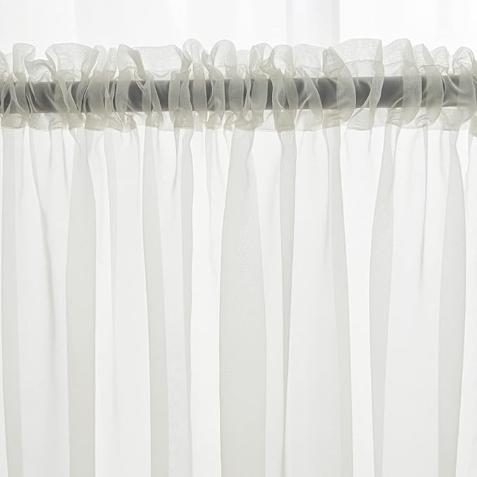 Windows Semi White Sheer Curtains 68 Inches Length 52 Inches Width 2 Panels Set Translucent Sheer Curtain Basic Rod Pocket for Bedroom Children Living Room Yard Kitchen