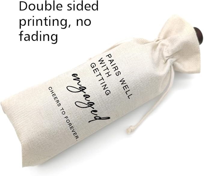 Socive Engagement Wine Bag, Pairs well with Engagements, Bride Gift, Engaged Gift for Couples, Gift for her, Engagement Party Decorations - Engaged Gift