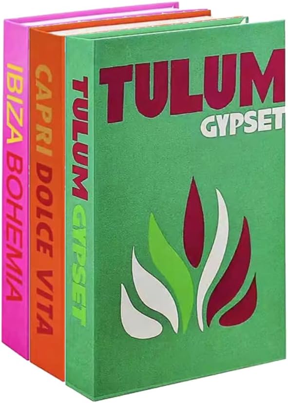 Preppy Room Decor Aesthetic,Coffee Table Books Decor,Preppy Books,Miami Book，Ddecorative Books for Home Decor Set of 3 (Green)