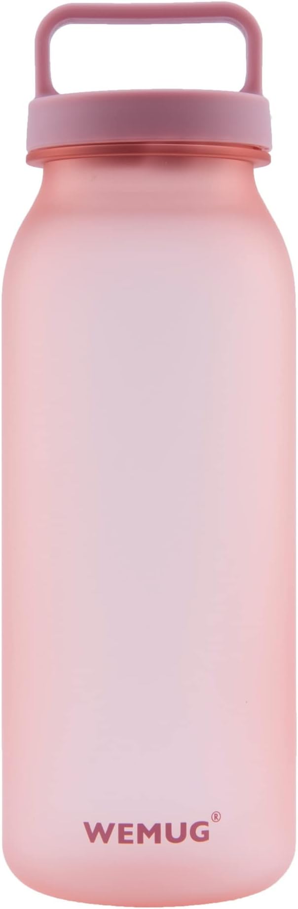WEMUG Waterbottle 21 oz Easy Carry Handle, Modern Simple Design, BPA-Free, Leak Proof, Durable Plastic, Ultra Light, Handled (pink)