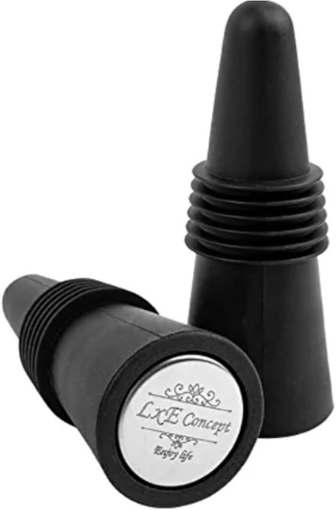 Champagne Stoppers for Sparkling Bottle Sealing - Saver Accessories Toppers for Wine Napa Moet Bottega - Cone-shaped wine stoppers and Dual-sided Stainless Steel Cover Bottles Set (Gold, 2 & 2)