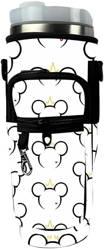 Prime Choice Theme Park Inspired 30oz / 40oz Water Bottle Holder Sleeve Water Bottle Sling Carrier Bag Compatible With 30oz / 40oz Stanley, Simple Modern Tumbler (Mouse Princess Sillouhette)