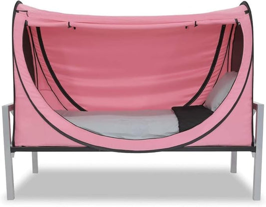 Privacy Pop up Eclipse Bed Tent Bed Drapes (Pink, Queen)
