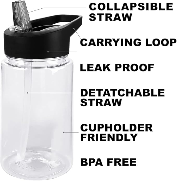 LOGOVISION Sesame Street Kids Tritan Plastic Water Bottle with Straw Lid and Handle, Reusable Tumbler for Toddlers, Unisex for Girls and Boys, 12oz, Big Elmo