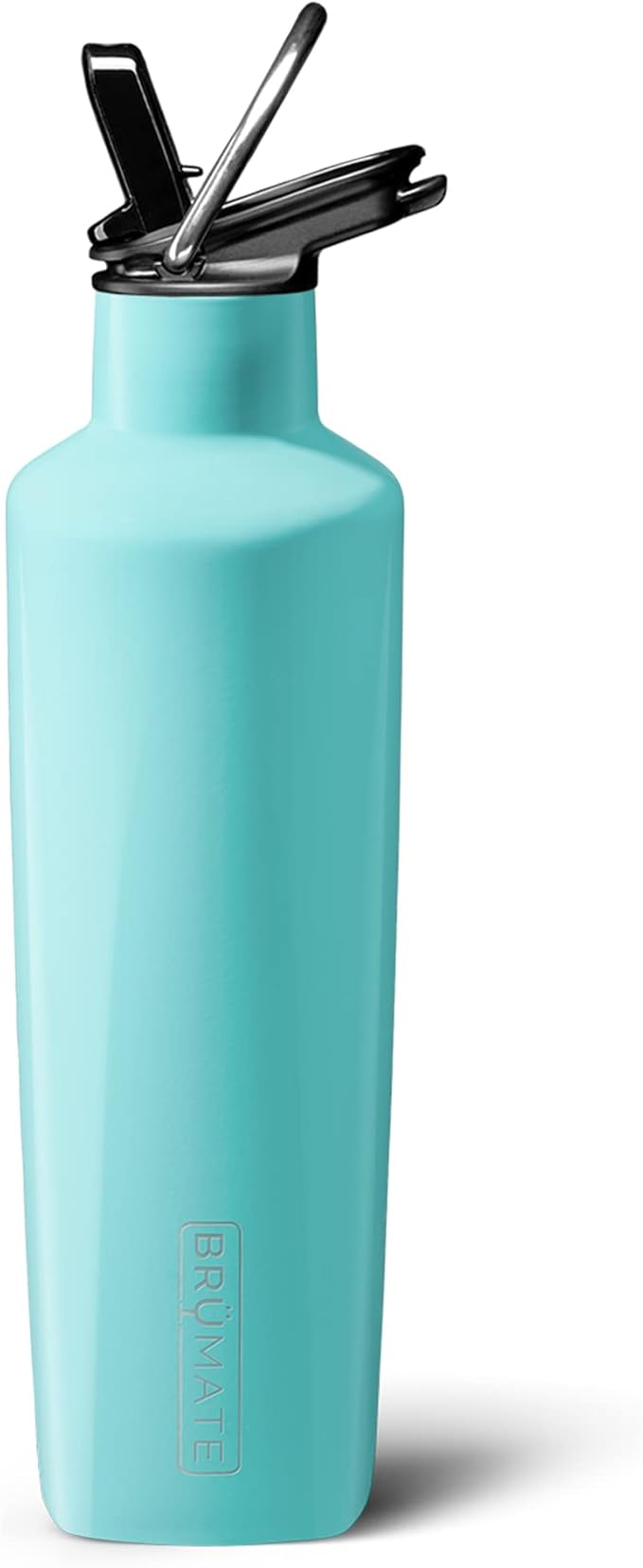 BrüMate ReHydration Mini Kids Water Bottle | 100% Leakproof Insulated Water Bottle for Kids with Straw | Stainless Steel Water Canteen | Perfect Kids Water Bottle for School | 16oz (Aqua)