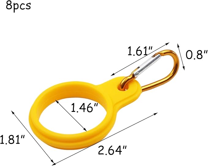 HEVSTIL 6Pcs Water Bottle Clip, Silicone Water Bottle Carrier Water Bottler Holder with Keychain Clip Ring for Outdoor Activities or Daily Use,Colorful