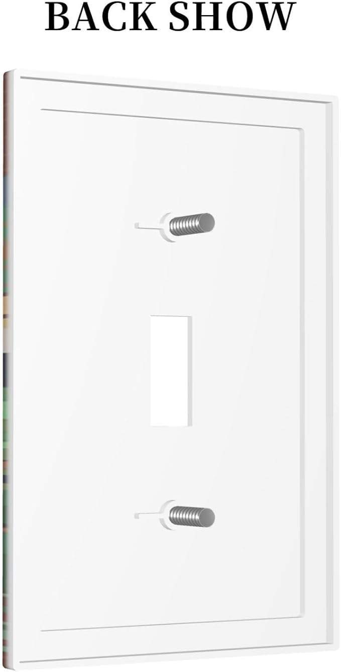 Cartoon Animal Zebra Leopard Giraffe Bird Leaf 1 Gang Nursery Light Switch Covers Decorative Single Toggle Wall Plate Switchcover Electrical Switchplate for Kidroom Bedroom Decor