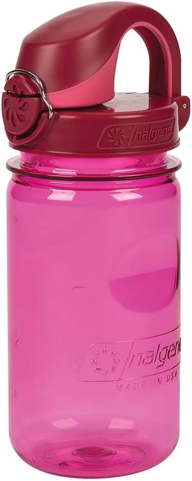 Nalgene Sustain Tritan BPA-Free Kids On The Fly Water Bottle Made with Material Derived from 50% Plastic Waste, Leak Proof, Durable, BPA Free, Carabiner Friendly, Reusable, 12 oz