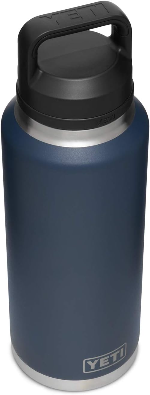 YETI Rambler 46 oz Bottle, Vacuum Insulated, Stainless Steel with Chug Cap, Navy