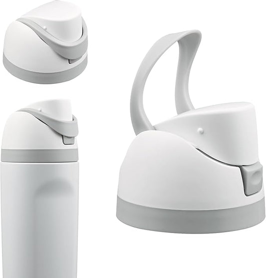 Moukiween Replacement Cap for Owala Freesip Bottle, One Button Water Bottle Top Lid Accessories Compatible with Owala Cup 16oz 24oz 32oz 40oz, BPA-Free, No Water Leakage, White