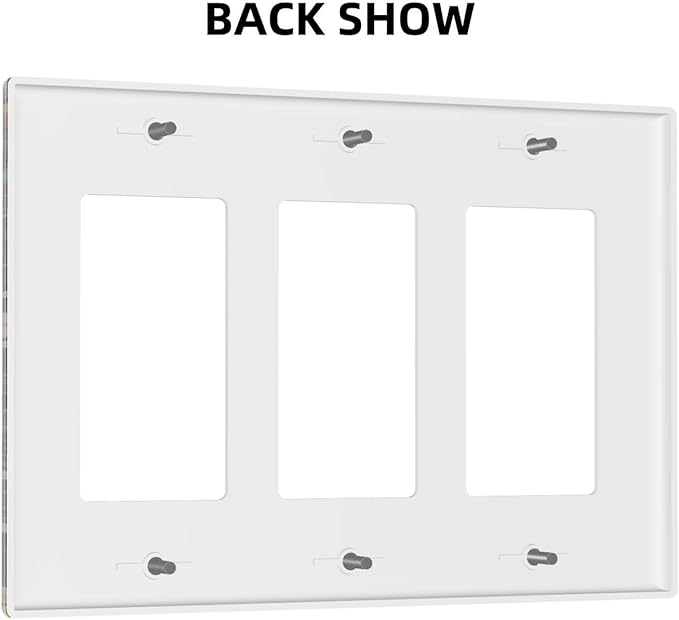 Vintage Colorful Flower Boho Floral Rustic Dark Leaves 3 Gang Rocker Light Switch Covers Triple Outlet Wall Plate Decorative Switchplate Cover Faceplate GFCI for Farmhouse Country Bedroom Kitchen