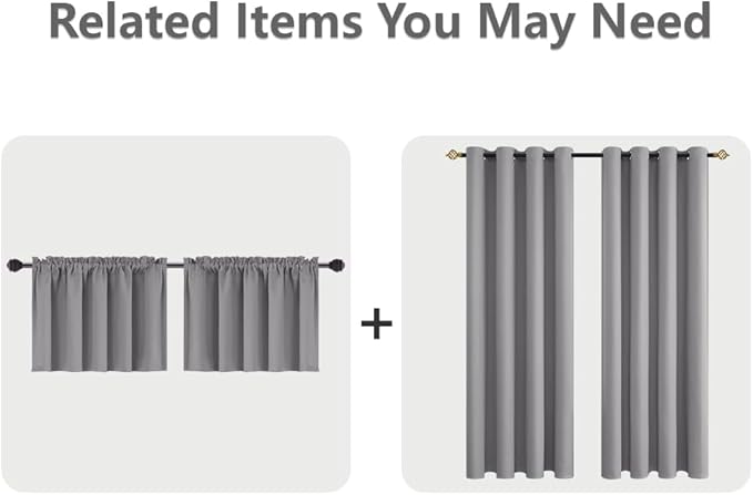 Mrs.Naturall 96 Inch Light Gray Curtains 2 Panel Set,Blackout Room Darkening Floor Length Curtains for Bedroom Living Room 96 Inches Long,Light Grey