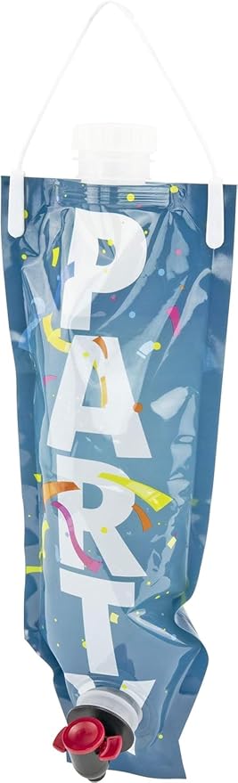 Fairly Odd Novelties Party Dispenser Bag Fun Themed Wine Liquor or Cocktail Holder Drinking Gift, One Size, Blue