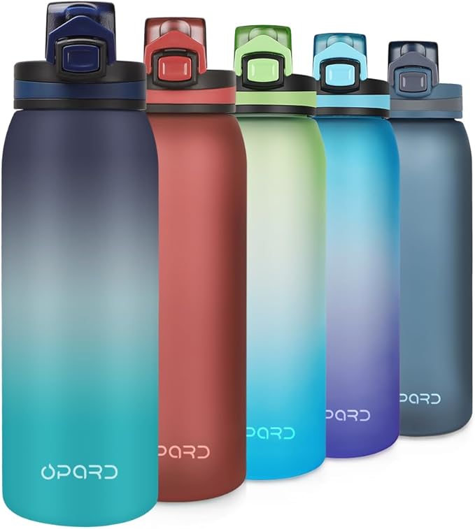 Opard 30oz Sports Water Bottle with Leak Proof Flip Top Lid BPA Free Tritan Reusable Plastic for Gym and Outdoor