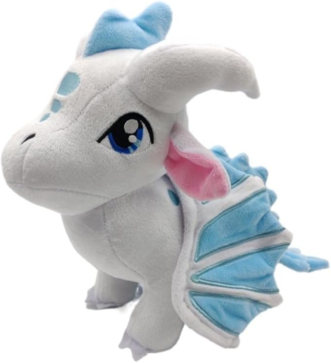 Wings of Fire Dragon Plush Toy Rainwing Dragon Stuffed Animals Pterosaur Plush Flying Dragon Pillow Plushies Gifts for Fans Kids Boys Girls (icewing)