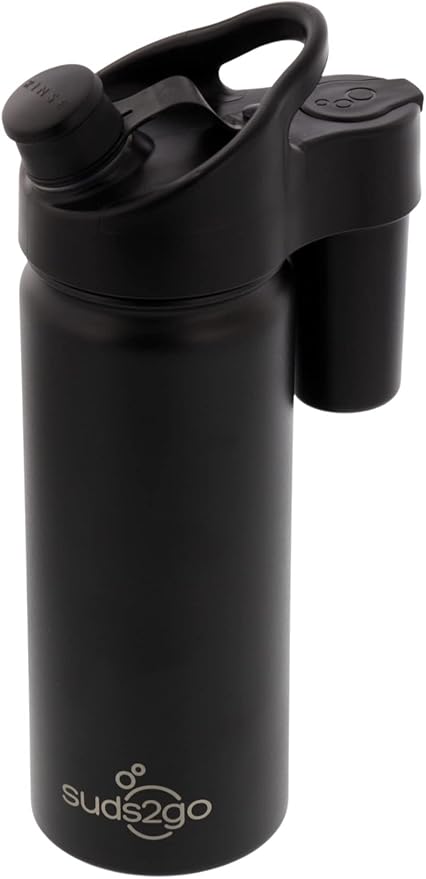 Portable Stainless Steel Water Bottle and Hand Wash System (20oz) - Double Walled and Vacuum Sealed with Leakproof Lid- Lightweight Design for Camping, Sports and Travel