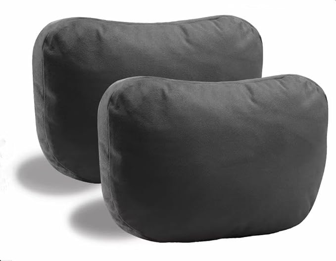 2Pcs Car Neck Pillows for headrests,for Travel Interior Accessories and Suede Support Head Pillows，Balance Neck Pillow Designed to Relieve Neck Pain and Muscle Tension.（Gray）