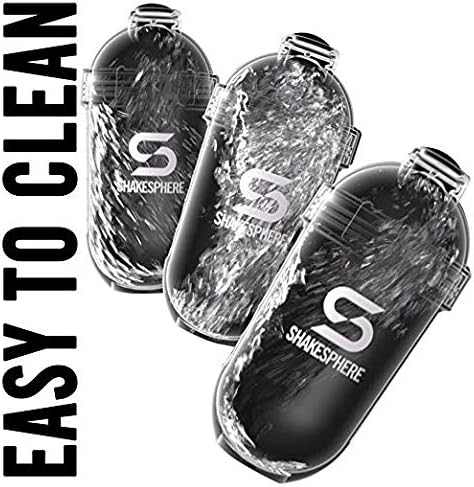 SHAKESPHERE Tumbler: Protein Shaker Bottle and Smoothie Cup, 24 oz - Bladeless Blender Cup Purees Raw Fruit with No Blending Ball - Drink Powder Mix Shake Mixer for Pre Workout, Gym (Glossy Black)