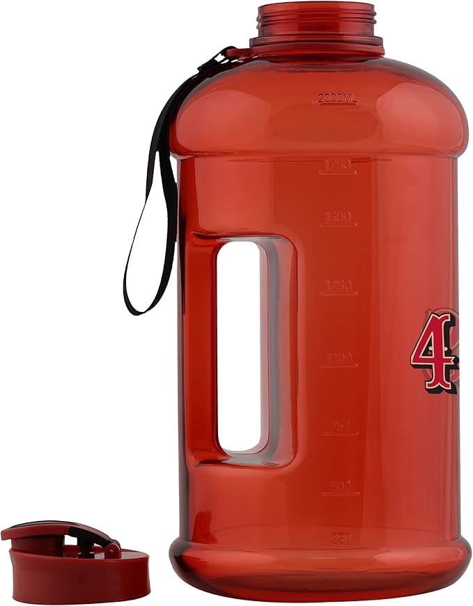 FOCO NFL Team Logo 2L Plastic Clear Large Sports Water Bottle