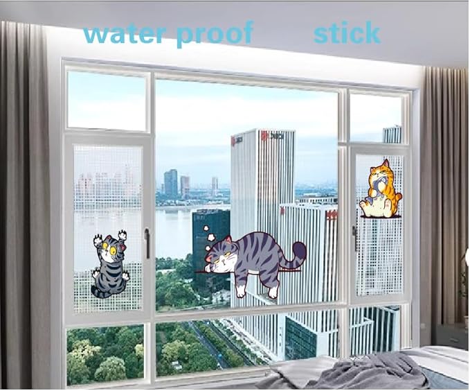 Cat Car Sticker Car Window Sticker 3D for Car Window Bumper Cute Car Decal for Car Window Door Bumper Car Accessories Decoration 3 Pack Personalized Unique