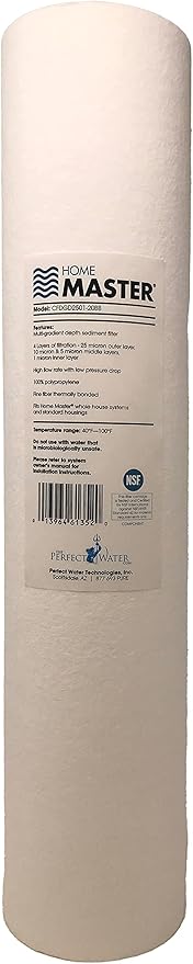 Home Master Whole House 4-Layer Sediment 25 to 1 Micron, Iron, Radial Flow GAC Carbon, 2 orings & Grease, 15gpm, Replacement Filter Set CsetBB3SmgFeC 20x4.5