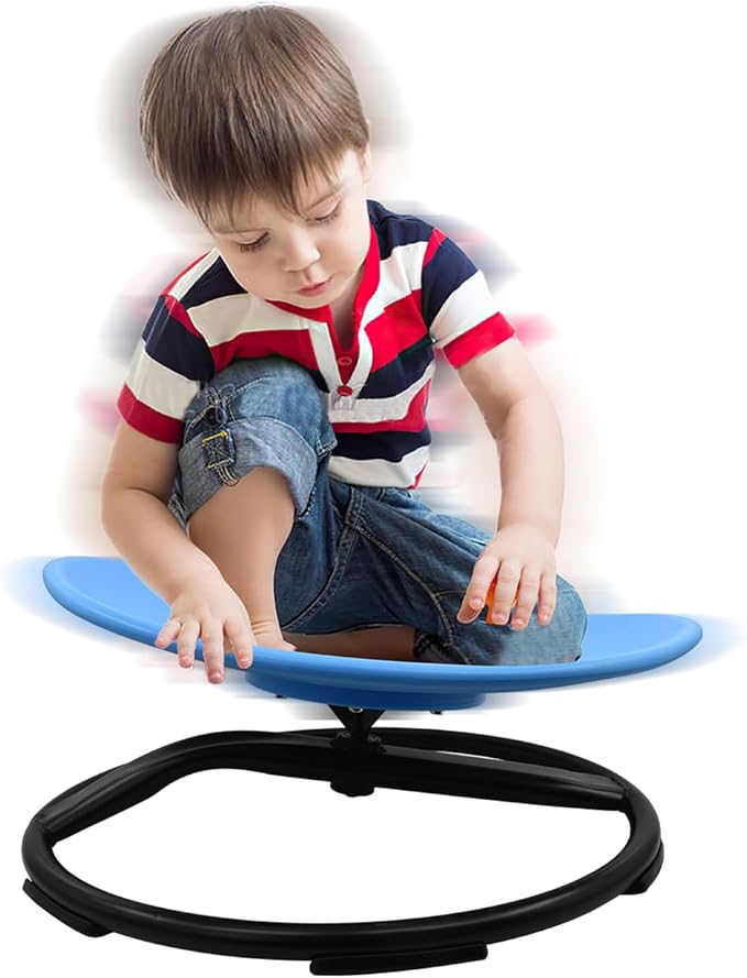 Kids Swivel Chair, Sensory Spinning Toy Chair for Kids, Autism Kids Swivel Chair Training Body Coordination, Improve Physical Coordination Wobble Chair Science Toy for Kids 3-9 (Blue)