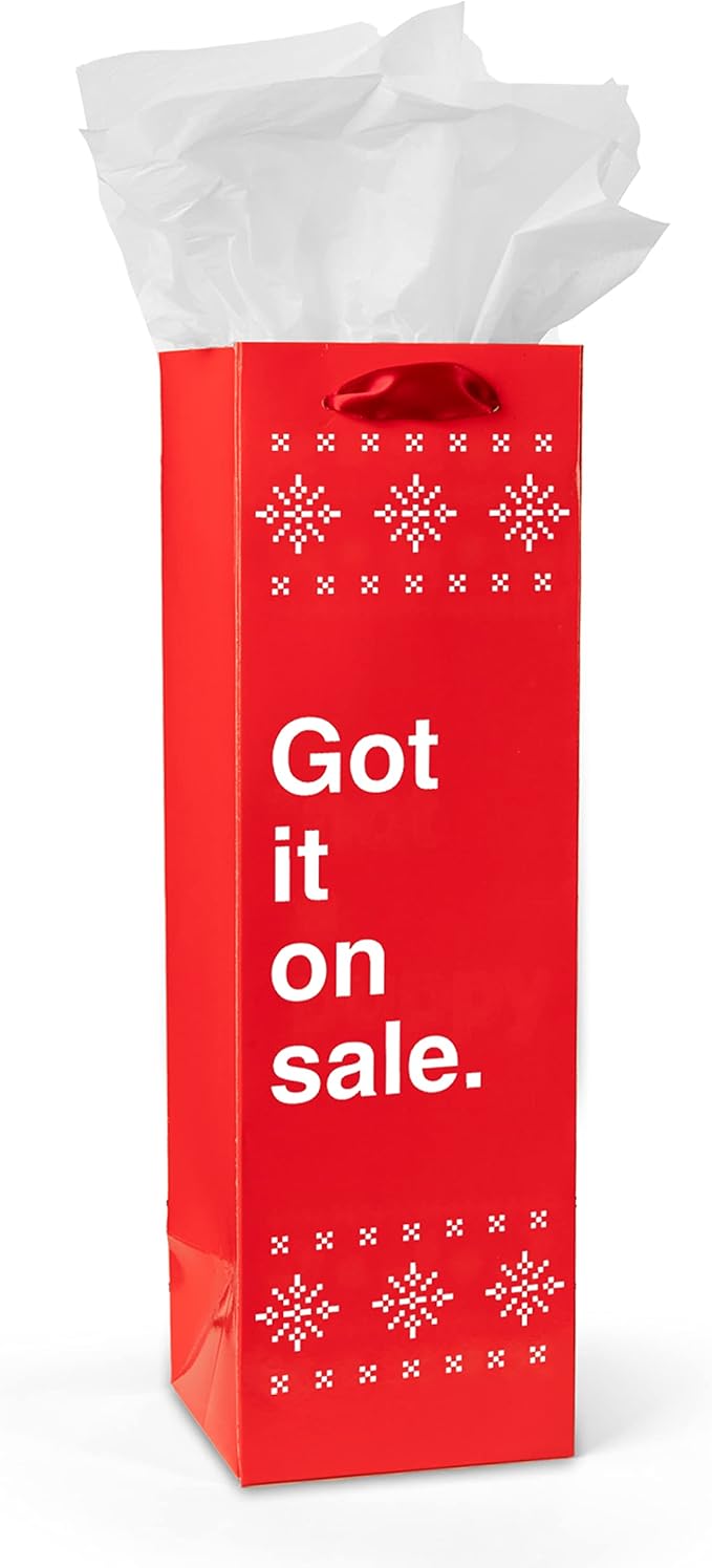 Tipsy Elves Christmas Gift Bags with Included Tissue Paper - Holiday Wine and Bottle Bags - One Size Only - Pack of 6 Bags