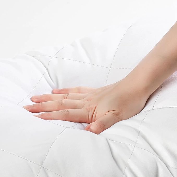 inhand Goose Down Feather Pillows Queen Size, Hotel Bed Pillows for Sleeping Soft and Supportive Rhomboid Pillows for Side and Back Sleepers- 1 Pack, White
