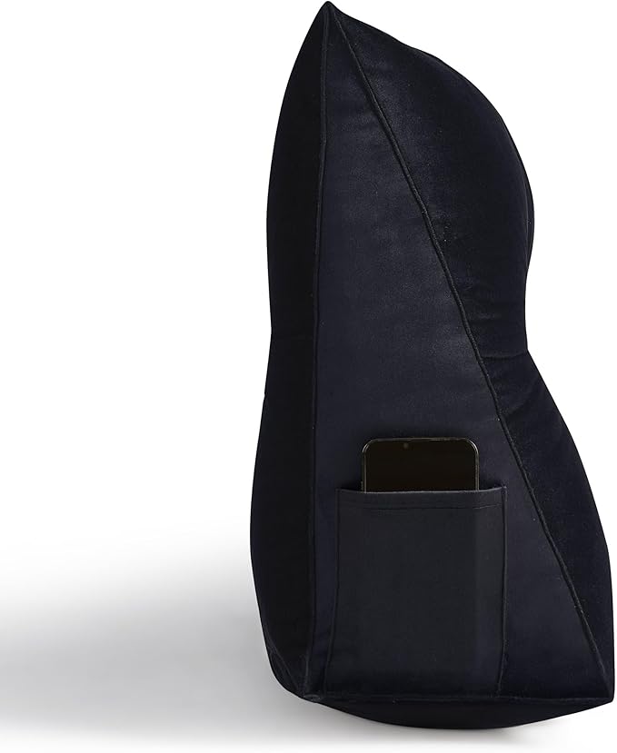 Wedge Pillow Headboard - Bed Wedge Pillow for Headboard - Large & Versatile Triangle Cushion Reading Support Pillow, King - 76", Black