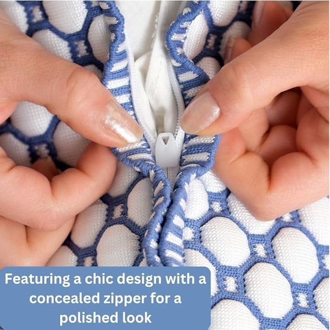 Refreshing Pillow for Hot Sleepers, 3D Knitted & Breathable, with Inside Pillow, 15"x23", Oekotex Class 1, Washable with Hidden Zipper, Innovative Cooling Yarn, No Gels Used (Beige)