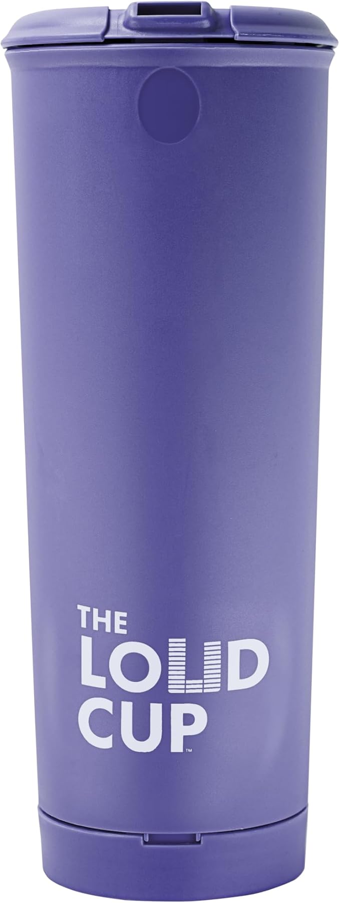The LoudCup 20 oz Tumbler + Integrated Stadium Horn (Starling Purple) - Reusable Water Bottle for Sports Fans - Worlds Loudest Cup for Noisy Fans on Game Day & Tailgating