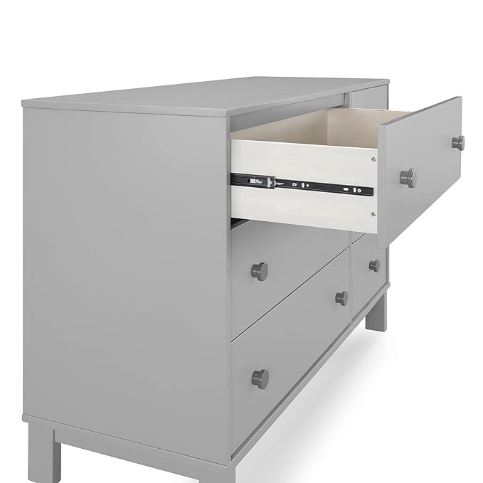 GAP babyGap Legacy 6 Drawer Dresser with Interlocking Drawers - Greenguard Gold Certified, Grey/Dark Grey